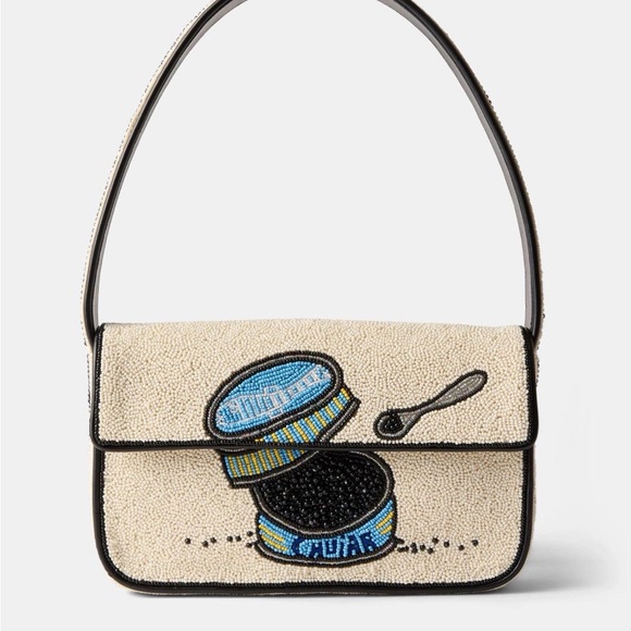 STAUD Handbags - STAUD Hand Beaded Tommy Bag - Caviar